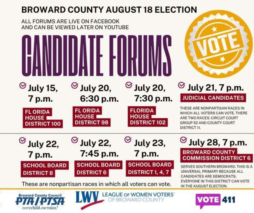 Broward voters can watch League of Women Voters candidate forums online