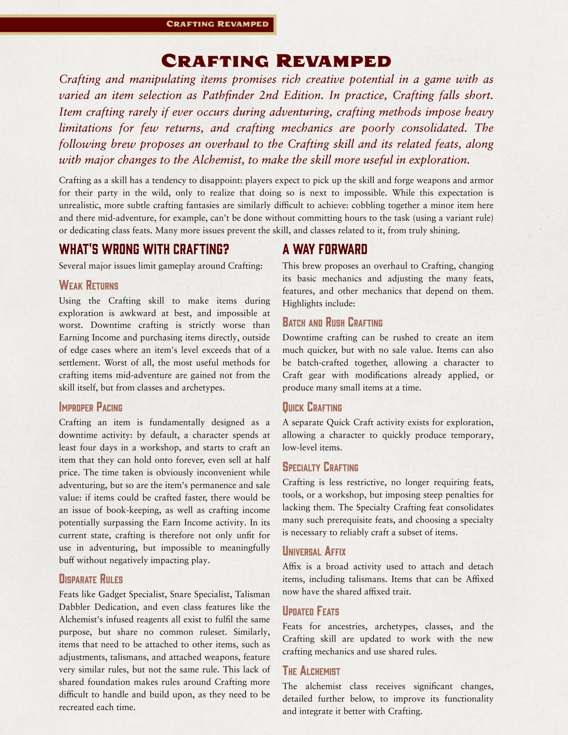 Pathfinder 2e Alchemist guide explains infused reagents and Quick Alchemy