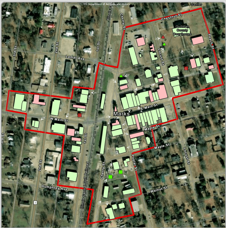 Marks downtown gains National Register historic district status