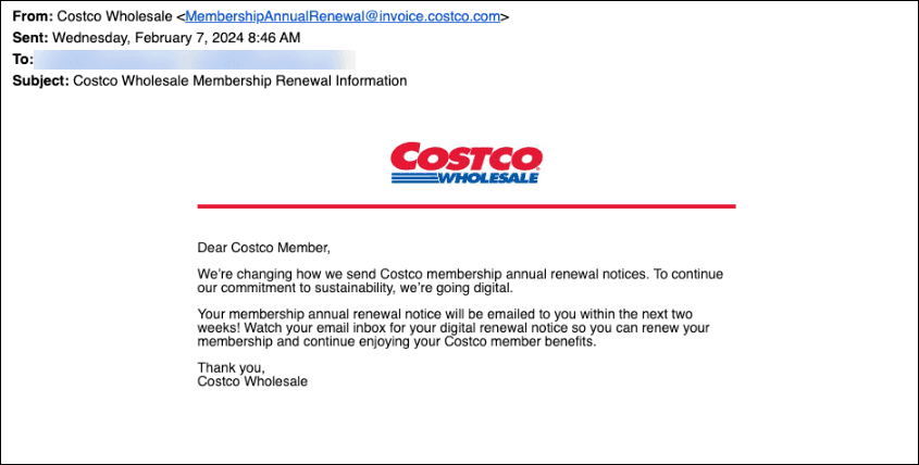 Costco help page explains how to check membership expiration