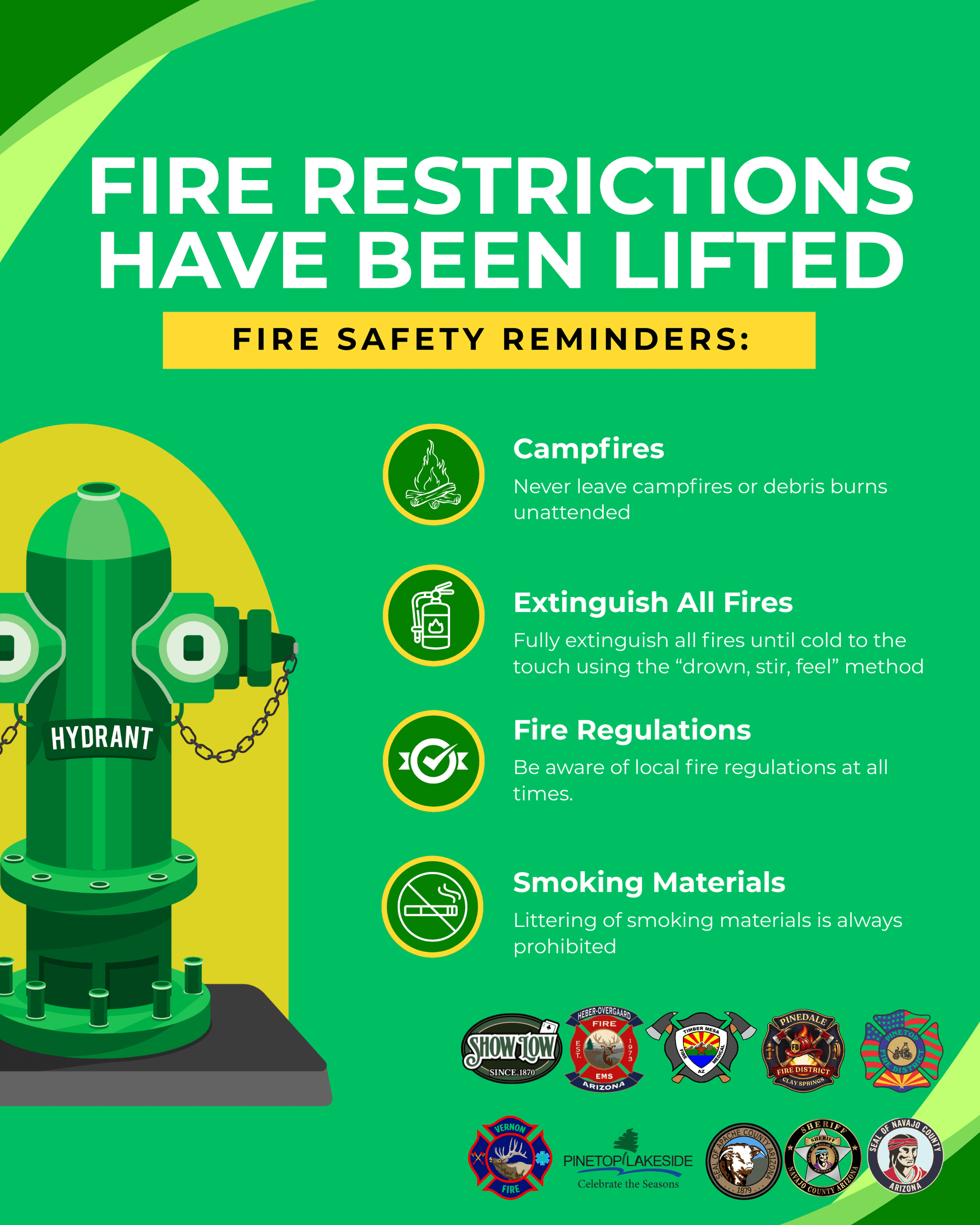 Apache and Navajo counties lift fire restrictions Friday morning