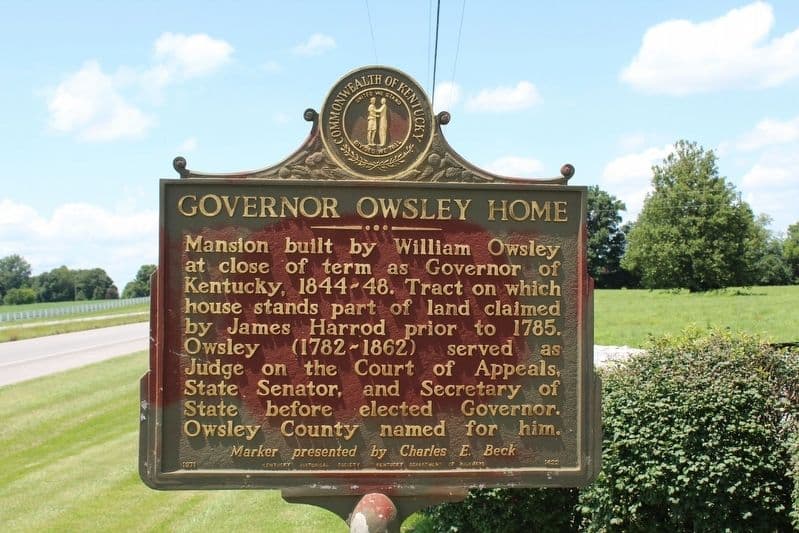 Kentucky marker ties Owsley County to Governor William Owsley home