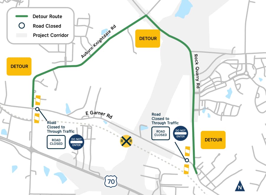 East Garner Road closes for weeks for Triangle Expressway work