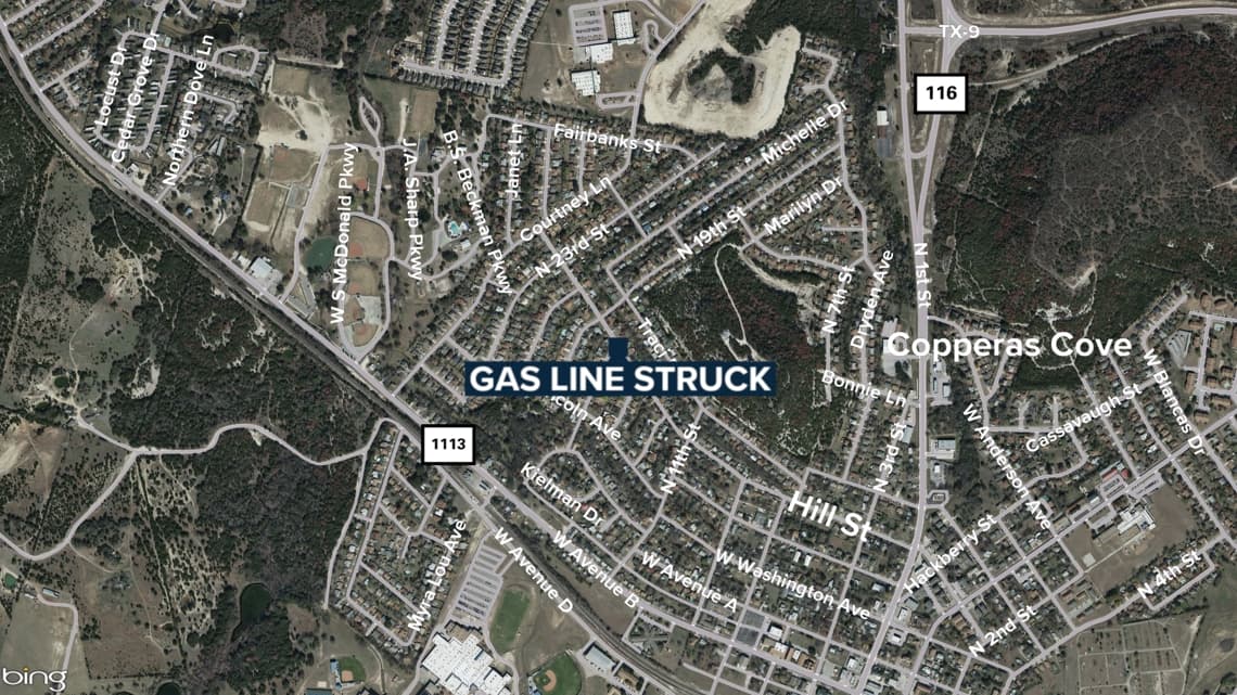 Gas line strike in Copperas Cove triggers outages, evacuations