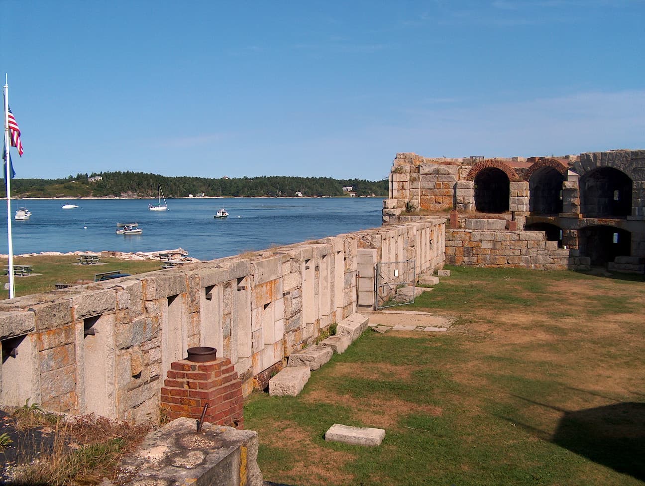 Fort Popham's unfinished Civil War fort guarding the Kennebec River