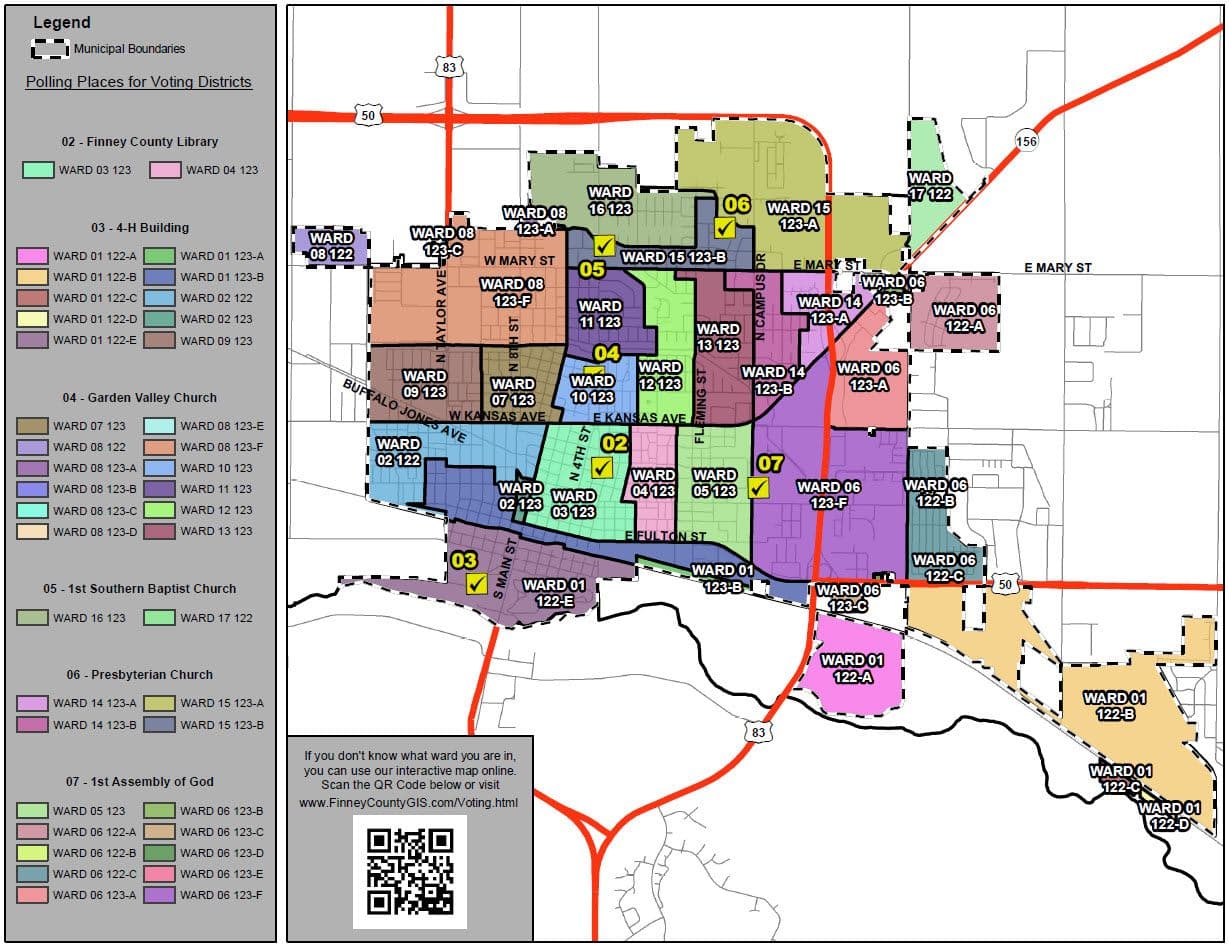 Atchison County maps third-class cities, city halls and polling places