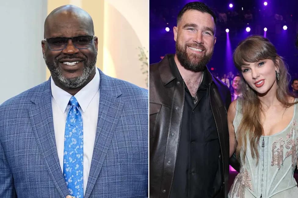 Shaq jokes about being left off Taylor Swift and Travis Kelce's guest list