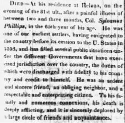 Sylvanus Phillips helped shape Arkansas Territory and inspired Phillips County's name