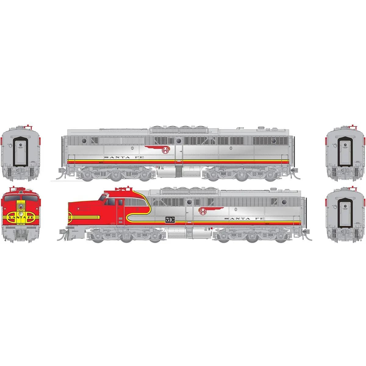 Rapido models Santa Fe repowered Alco PA and PB diesels
