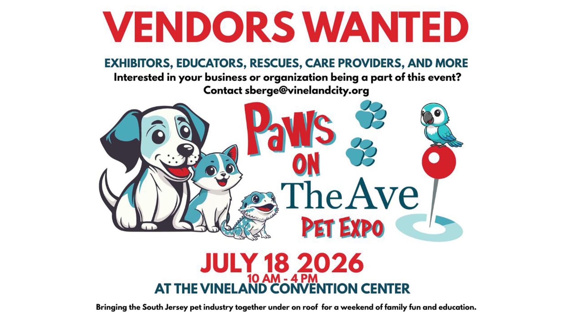 Paws on the Ave Pet Expo set for Vineland Convention Center