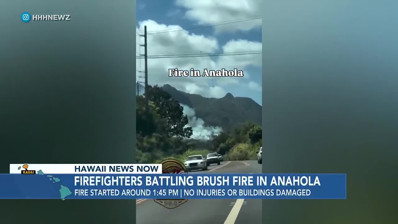 Kauai firefighters quickly extinguish brush fire near Anahola highway
