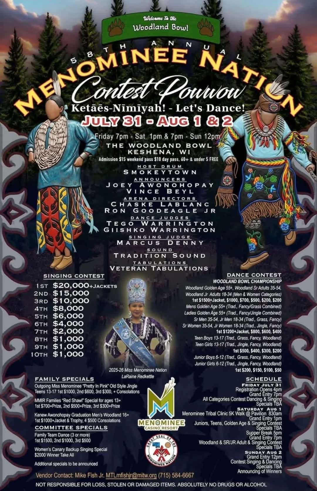 Menominee Tribe’s powwow page highlights Keshena cultural life