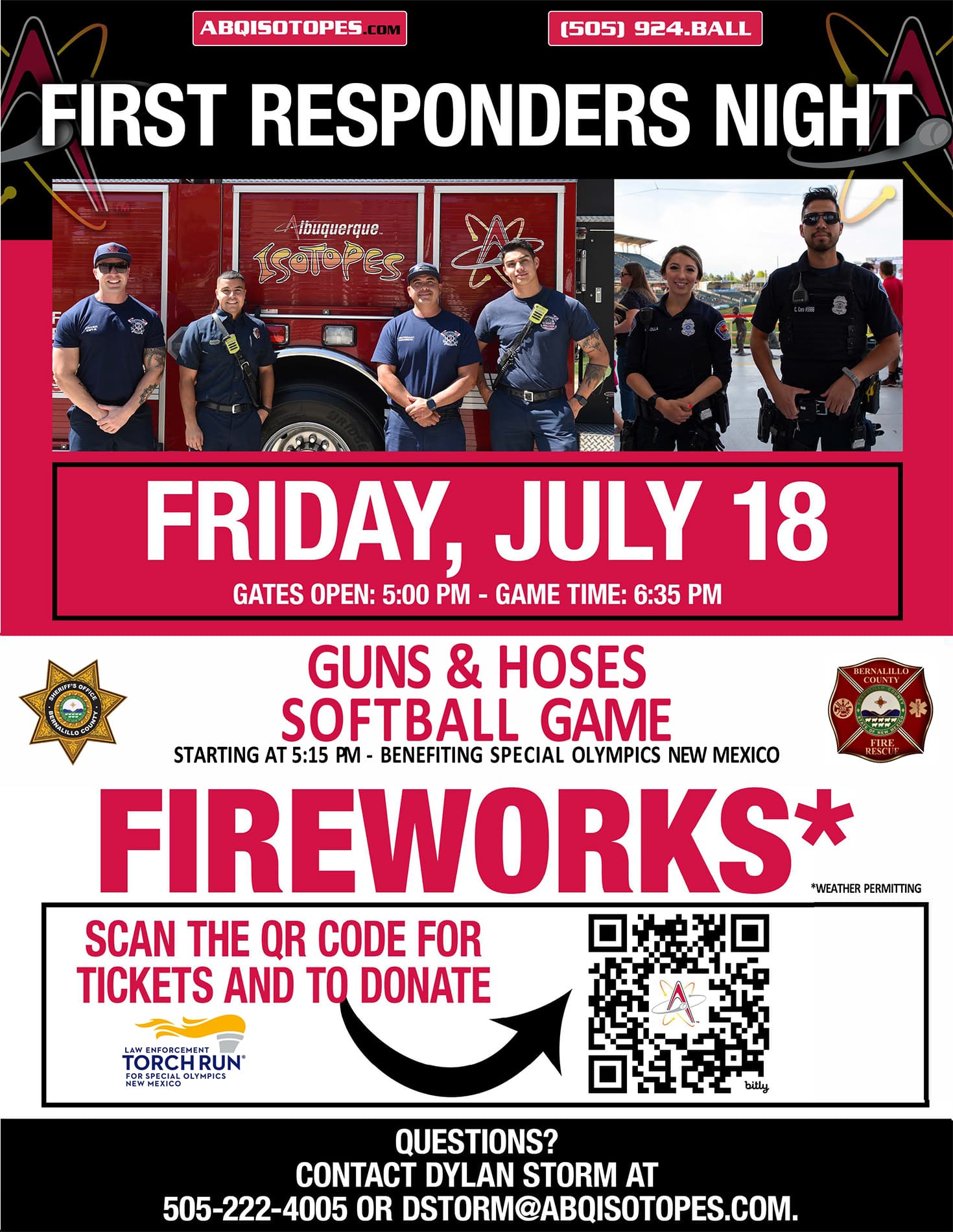 Isotopes host Guns and Hoses game to honor first responders