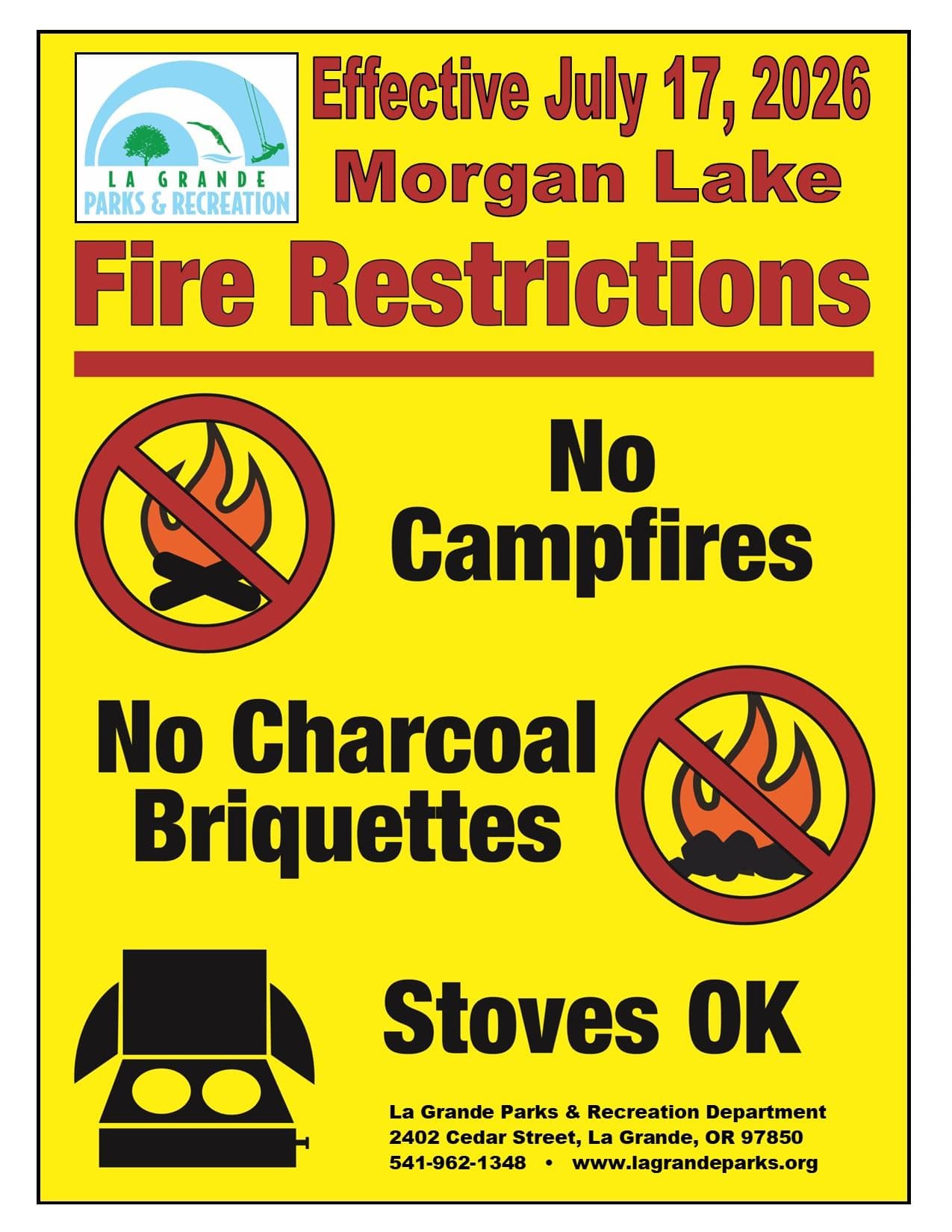 La Grande issues immediate fire restrictions at Morgan Lake