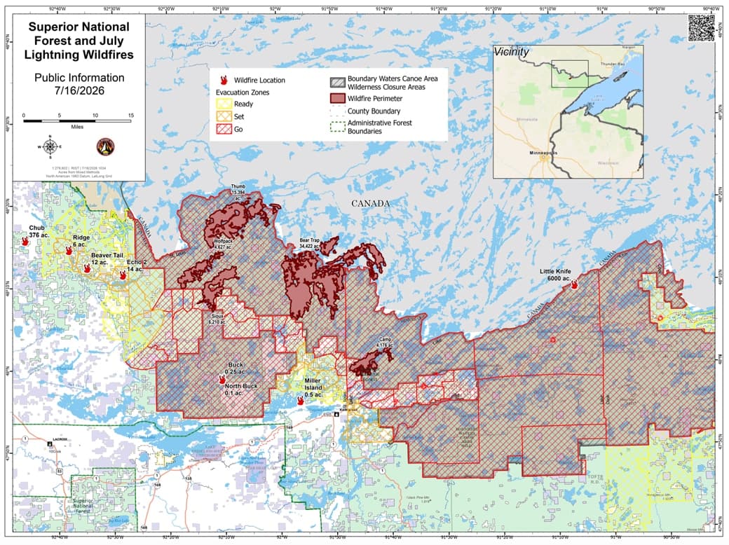 BWCAW permit reservations canceled through Friday as wildfires persist
