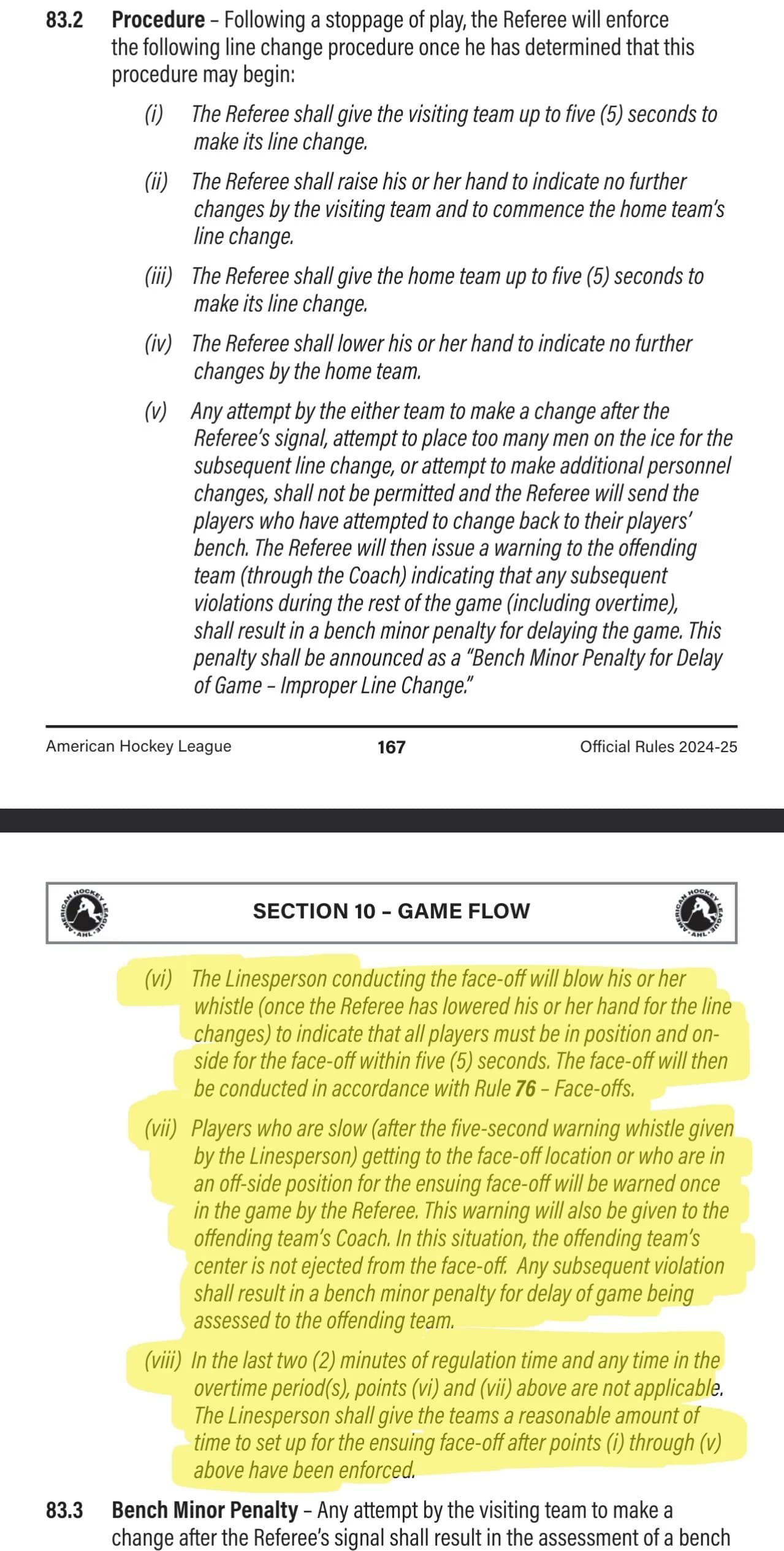 AHL rule book explains overtime, shootouts and game structure