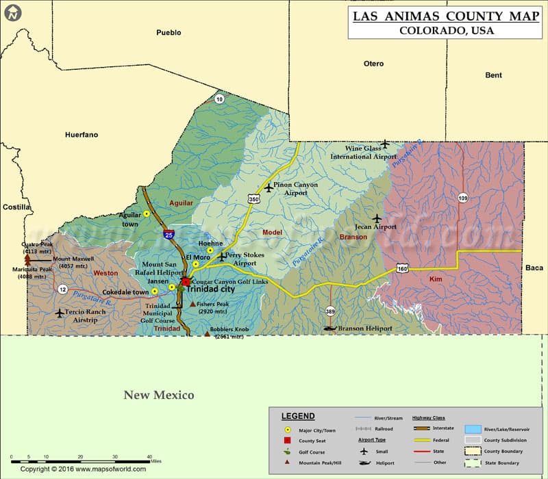Las Animas County map page puts roads, parcels and districts online