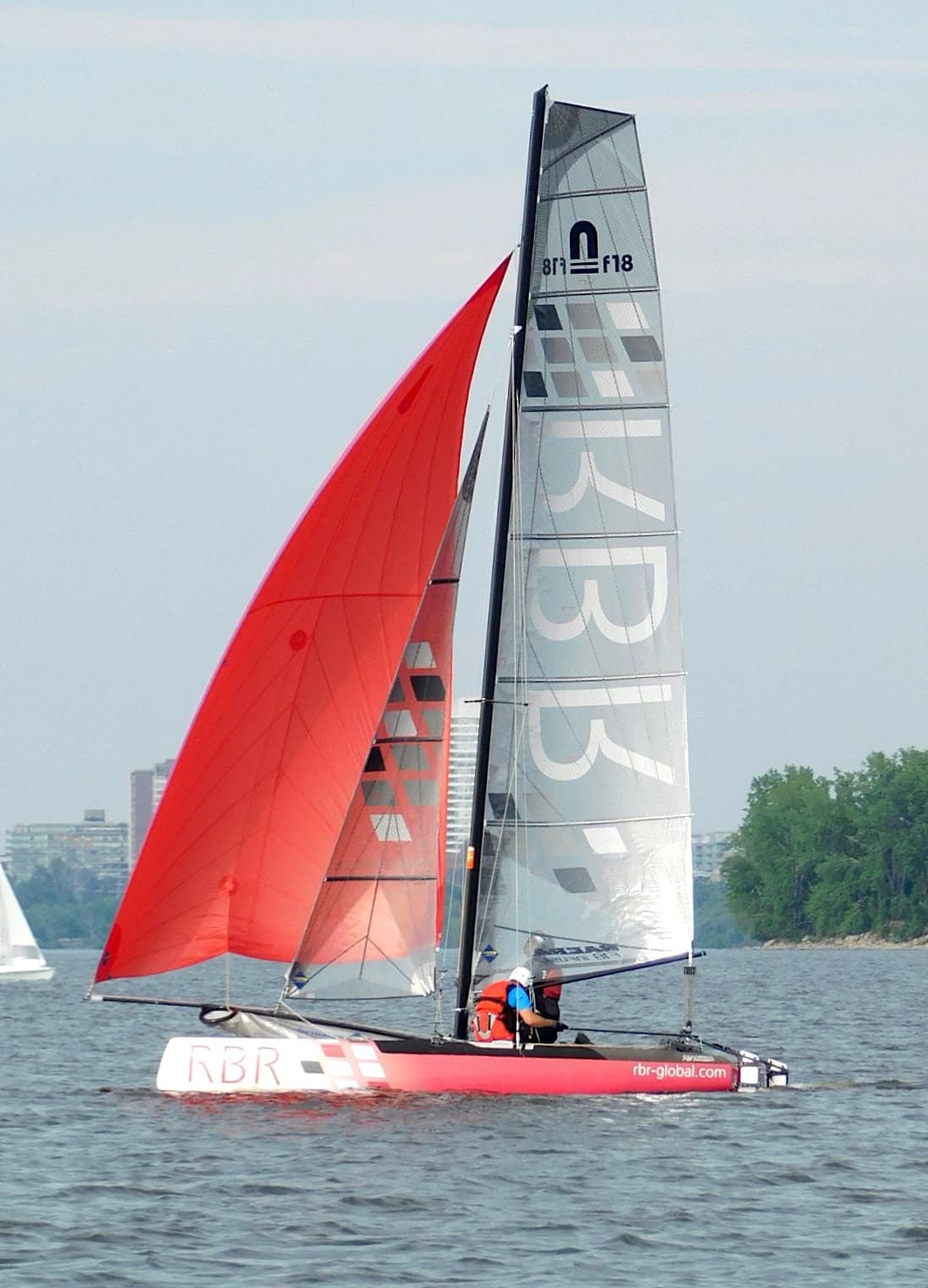 Formula 18 catamarans balance speed and control with box rule racing