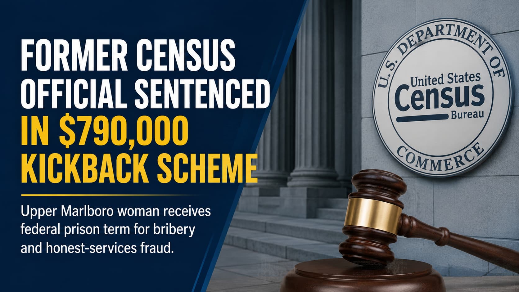 Upper Marlboro woman sentenced in Census Bureau kickback scheme