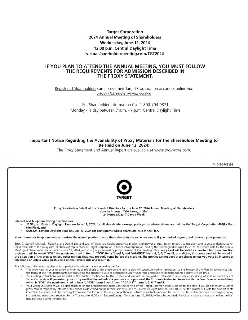 Target proxy statement highlights CEO succession and board accountability