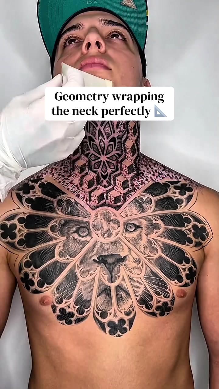 Blacksymmetry expands Pamela's geometric bodysuit onto the neck