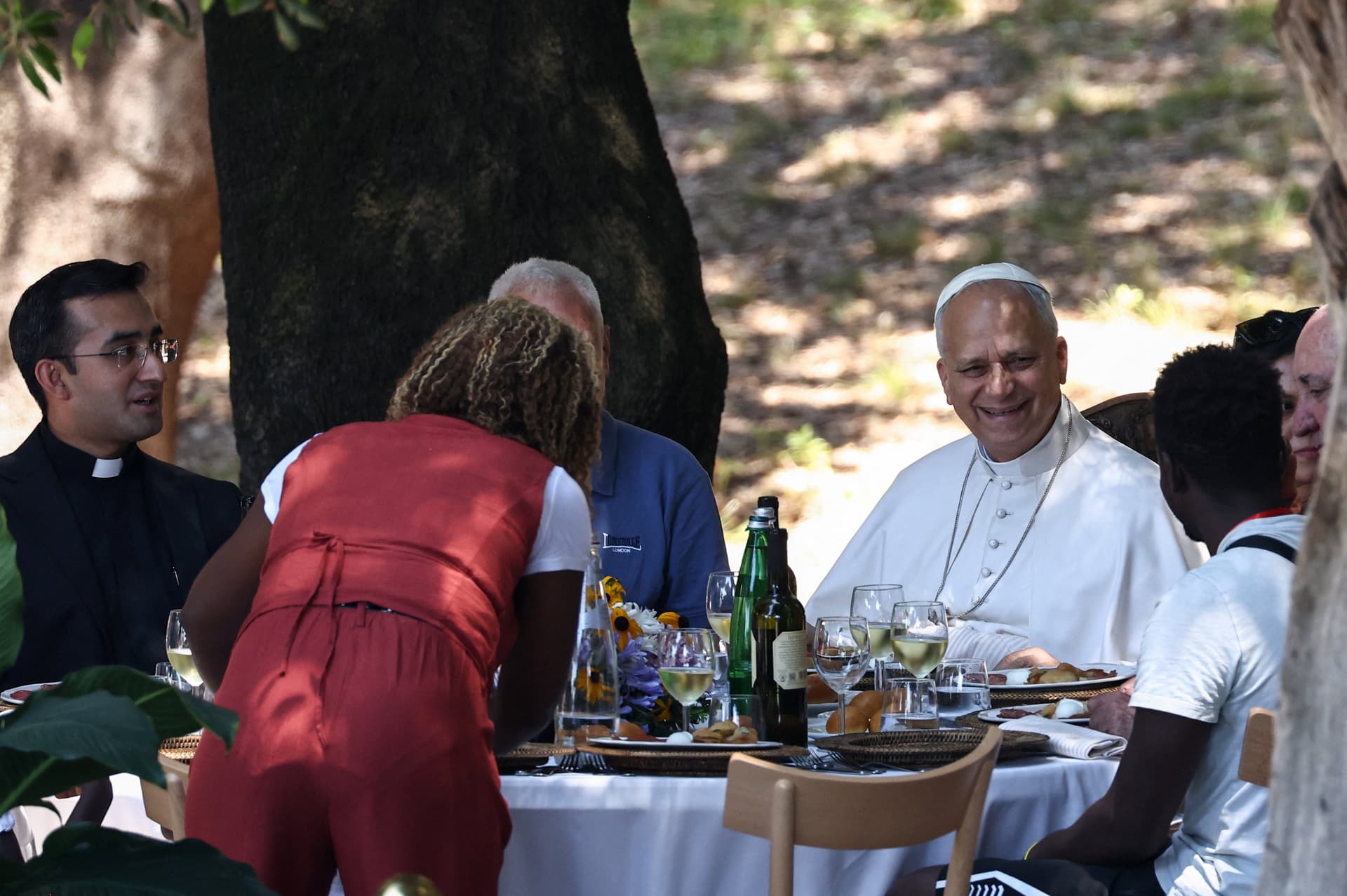 Pope Leo XIV shares pasta amatriciana lunch with poor at Castel Gandolfo