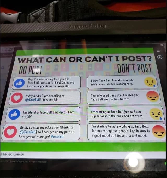 Taco Bell workers’ rights page explains protected workplace speech