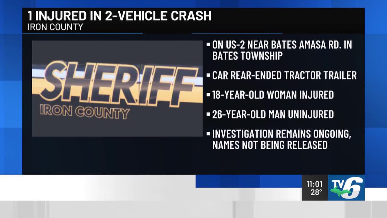 18-year-old injured after rear-ending tractor trailer on U.S. 2
