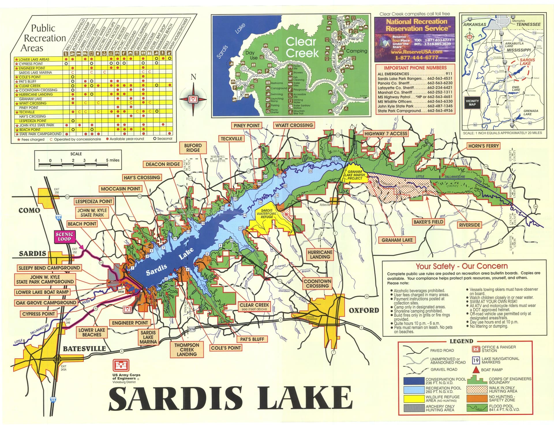 Sardis Lake offers boating, fishing, camping and cabins near Lafayette County