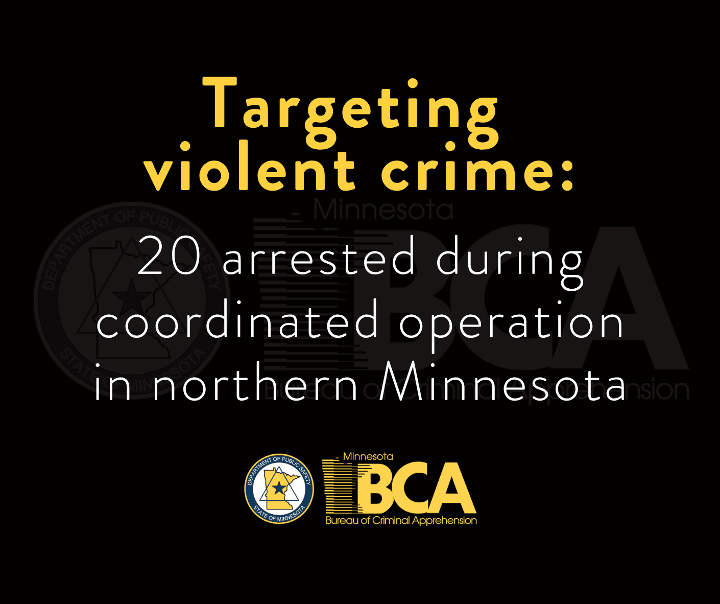 BCA-led operation arrests 20 in Bemidji area targeting violent offenders
