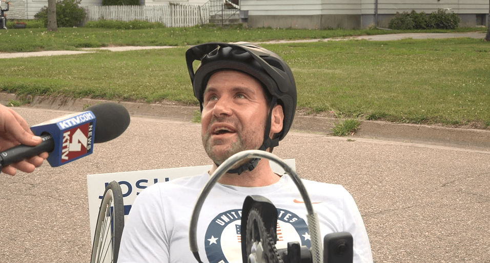 Josh Turek hand-cycles RAGBRAI while campaigning for Iowa Senate seat