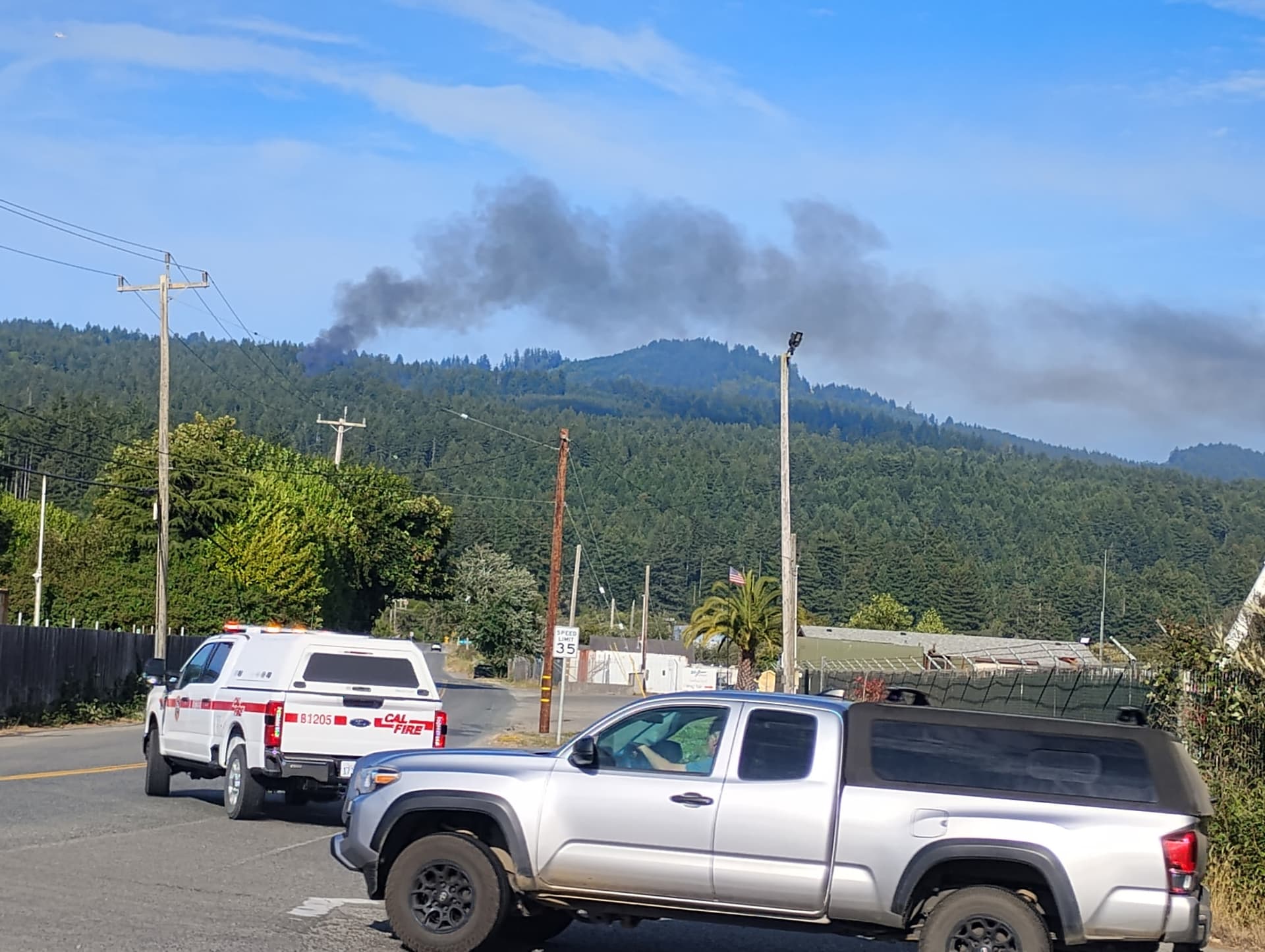 Black smoke reported near Highway 299 and Blue Lake onramp