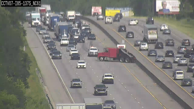 Two lanes closed on I-85 South after crash in Guilford County