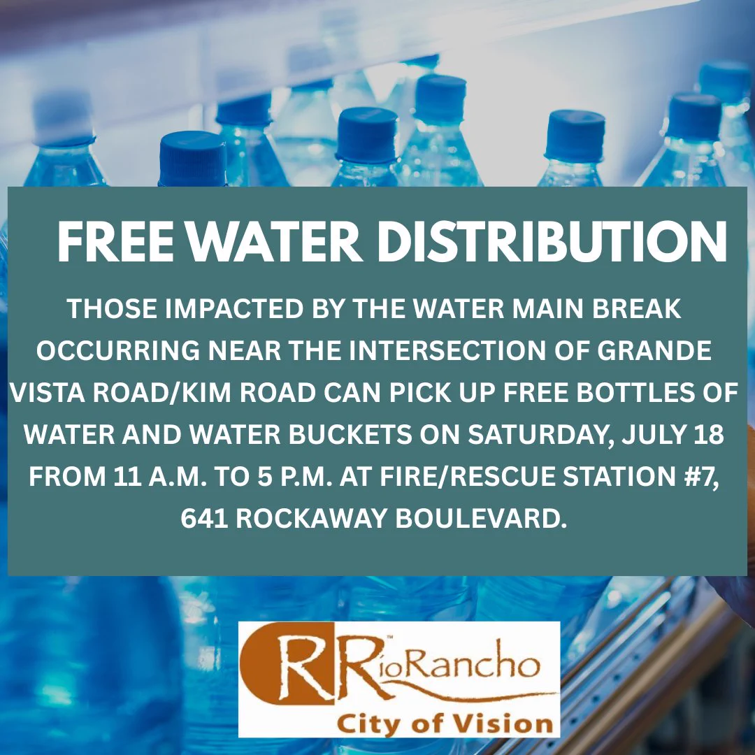 Rio Rancho offers free water after main break shuts NM 528 lane