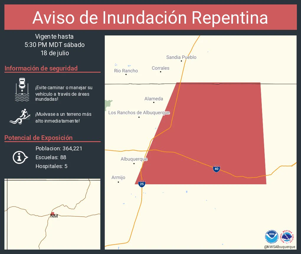 Flash flood warning issued for Bernalillo County amid monsoon rains