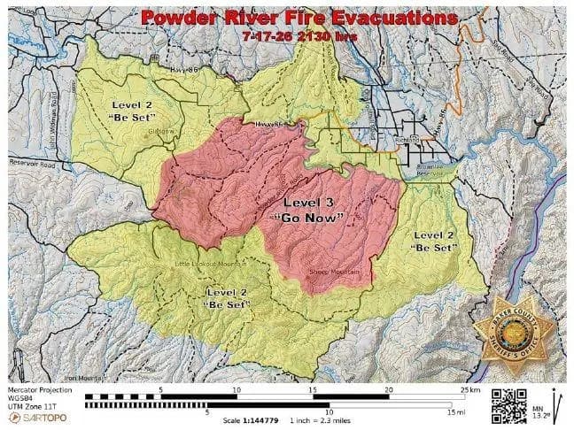 Powder River Fire near Richland triggers evacuations, grows to 8,500 acres