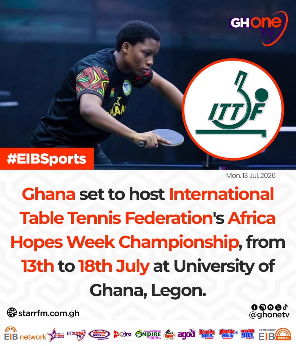 Ghana to host ITTF Africa Hopes Week for under-12 talent