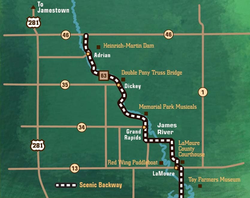 Chan SanSan Scenic Backway highlights Stutsman County’s James River valley