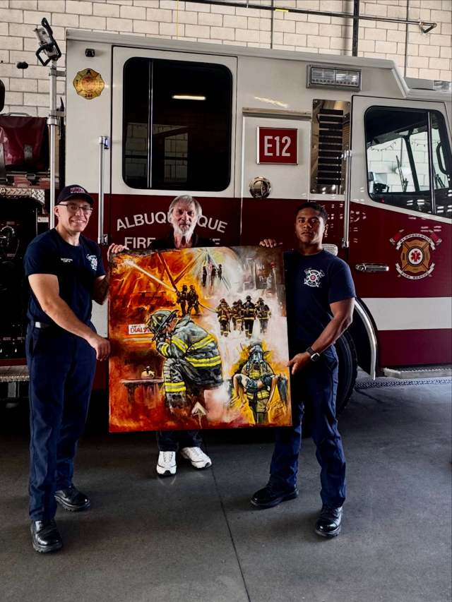Albuquerque resident donates painting to honor fire rescue personnel