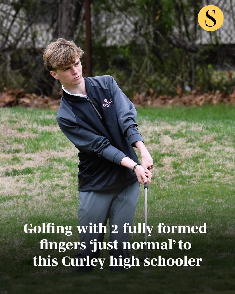 Teen golfer with rare hand condition shines at Archbishop Curley