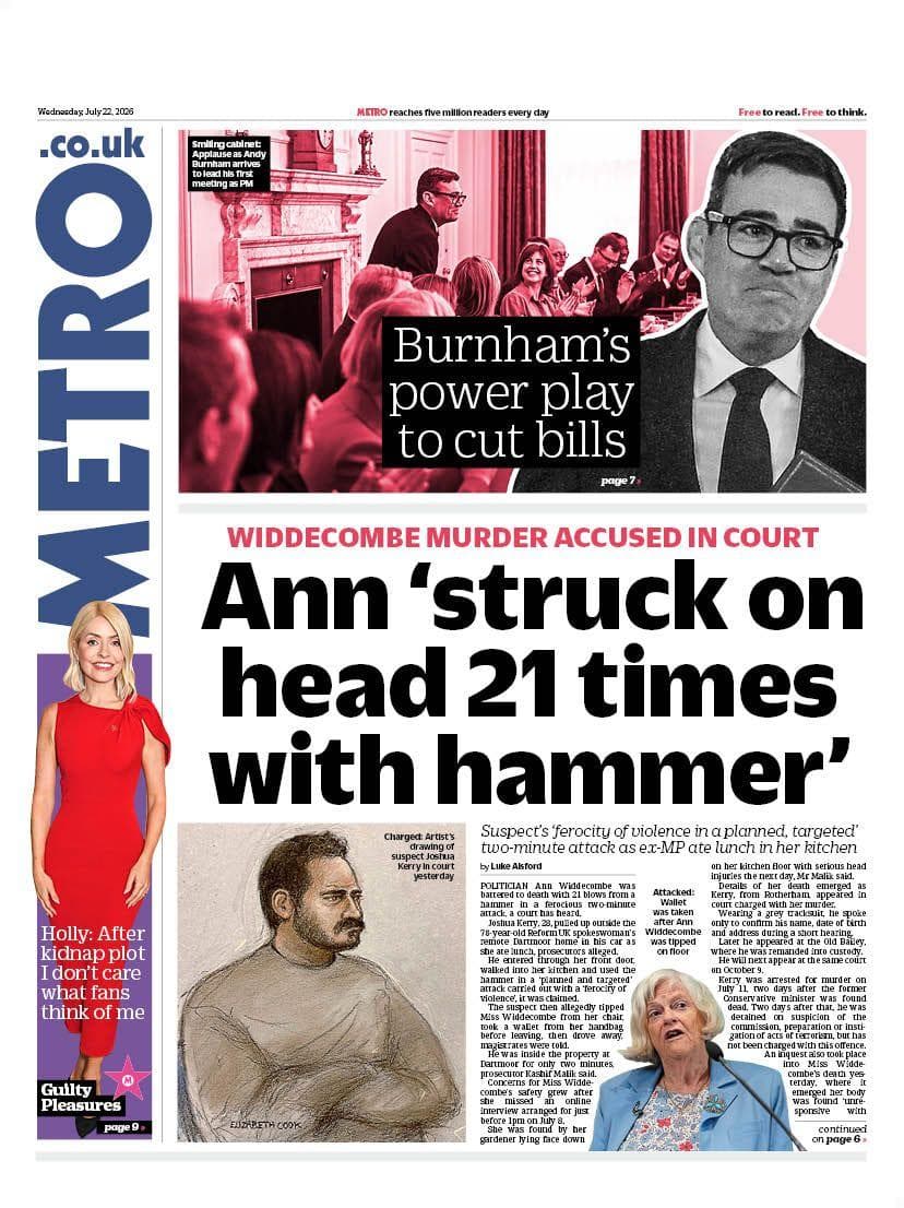 Burnham orders security review for MPs after Widdecombe death