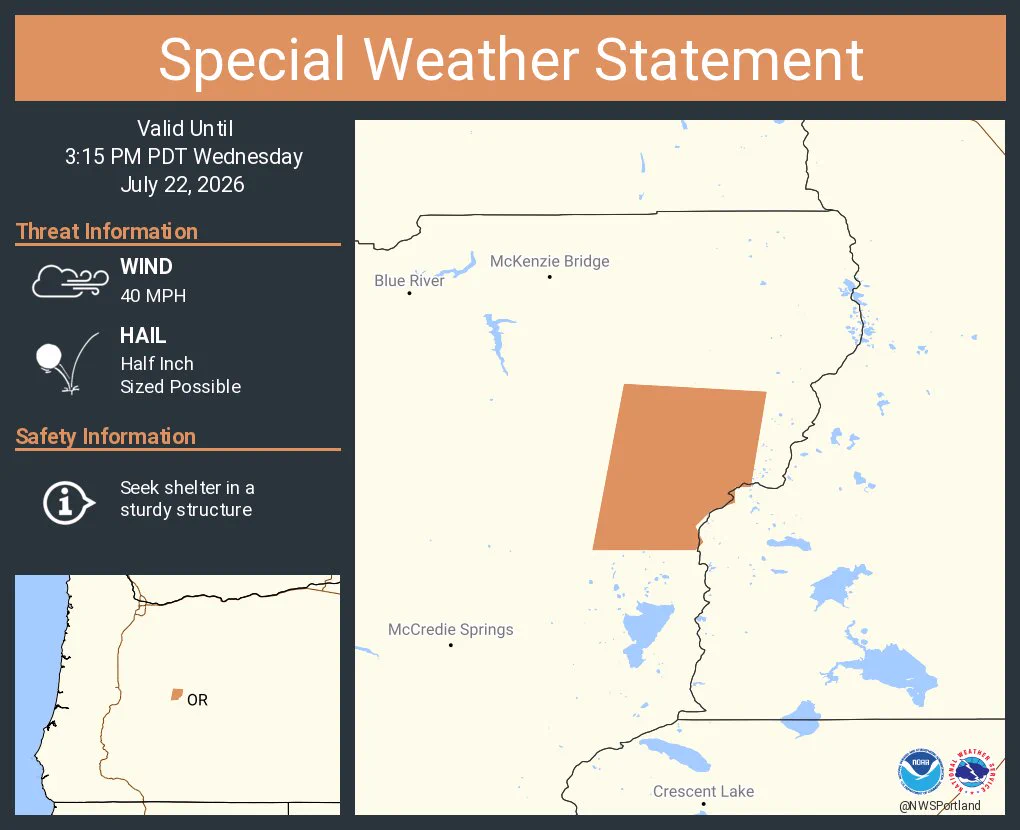 NWS issues Lane County weather alert for heat, humidity and storms
