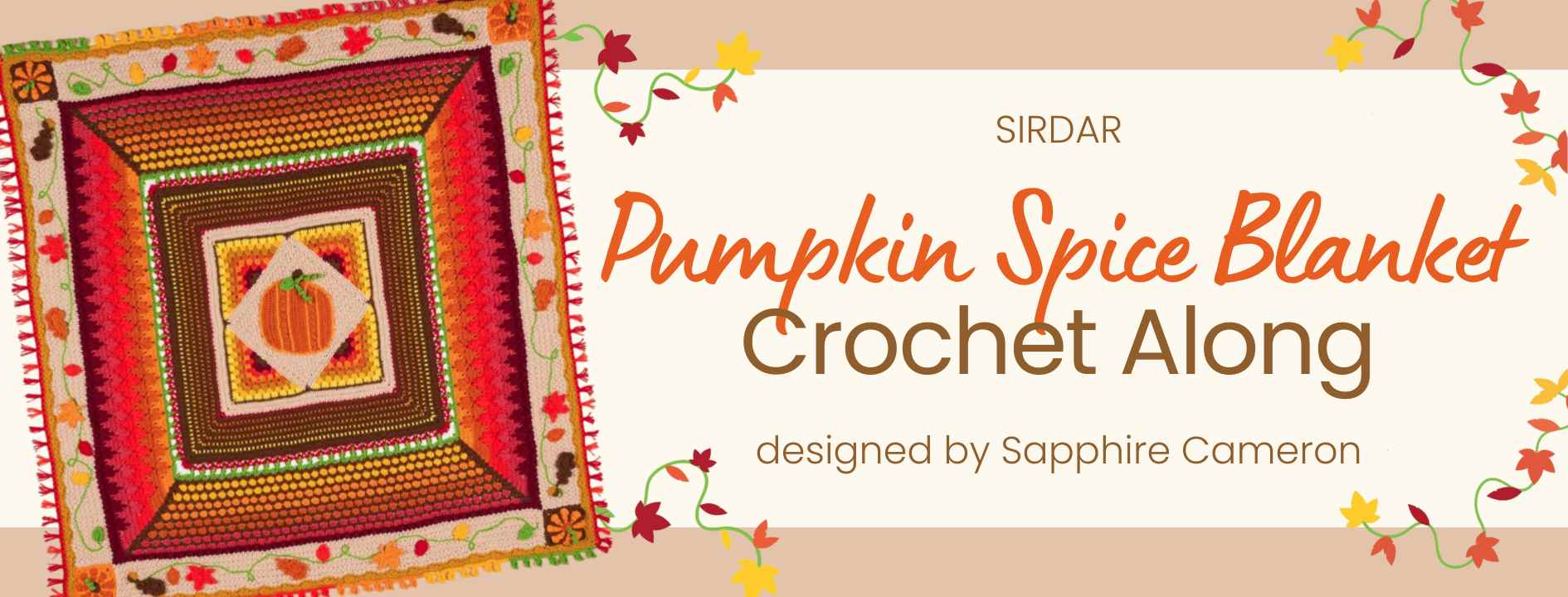 Michigan Fine Yarns announces Pumpkin Spice crochet-along blanket for summer 2026
