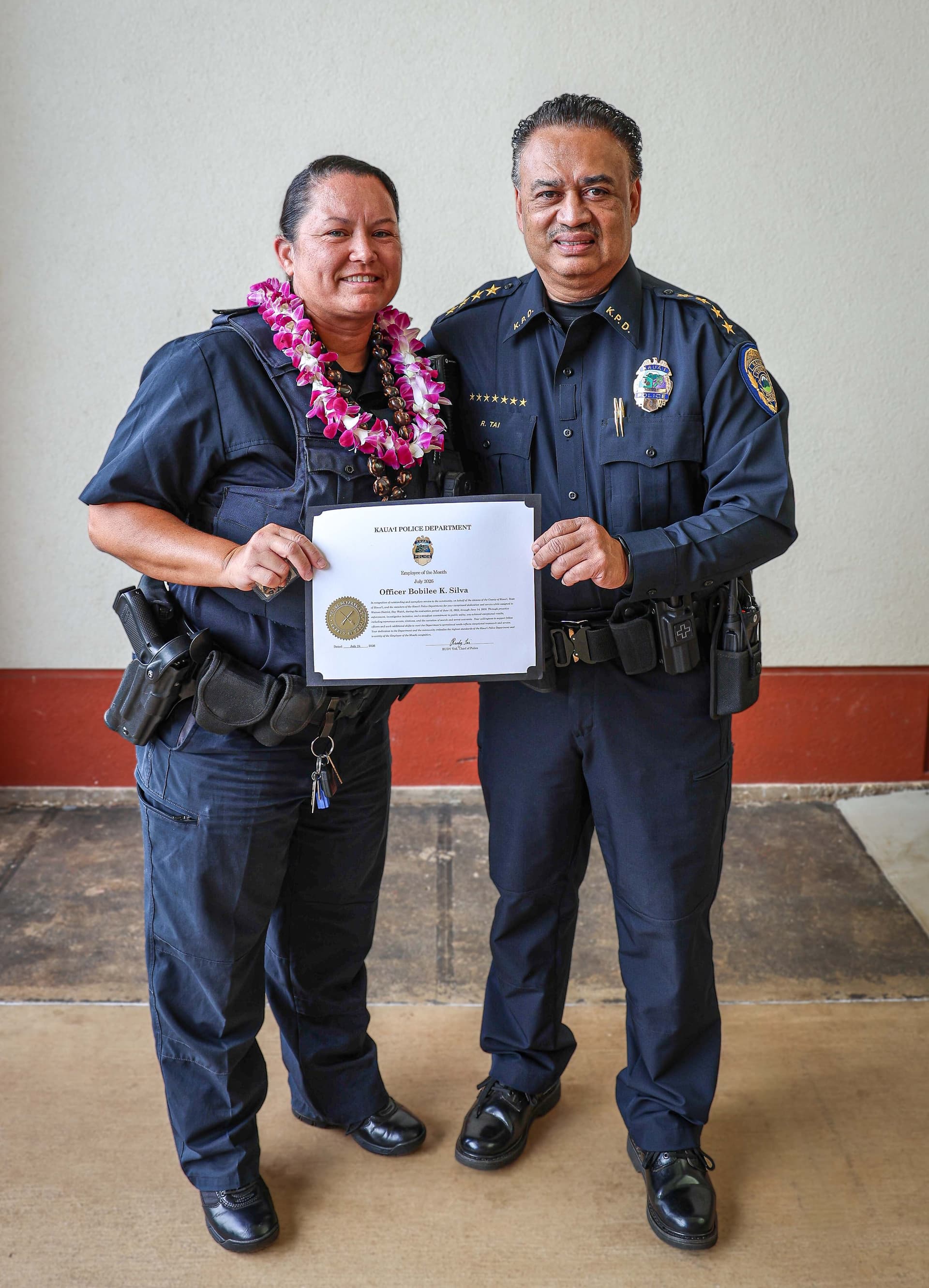 Kauai police honor Bobilee Silva as July officer of the month