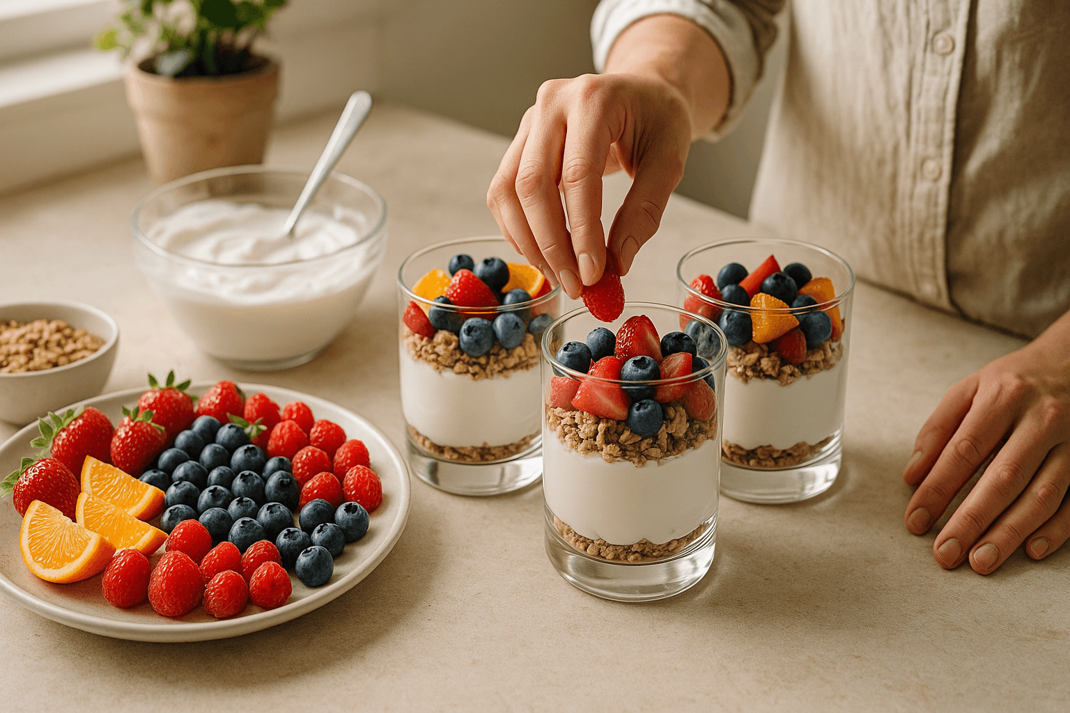 Make Greek Yogurt Parfaits with Fresh Fruit