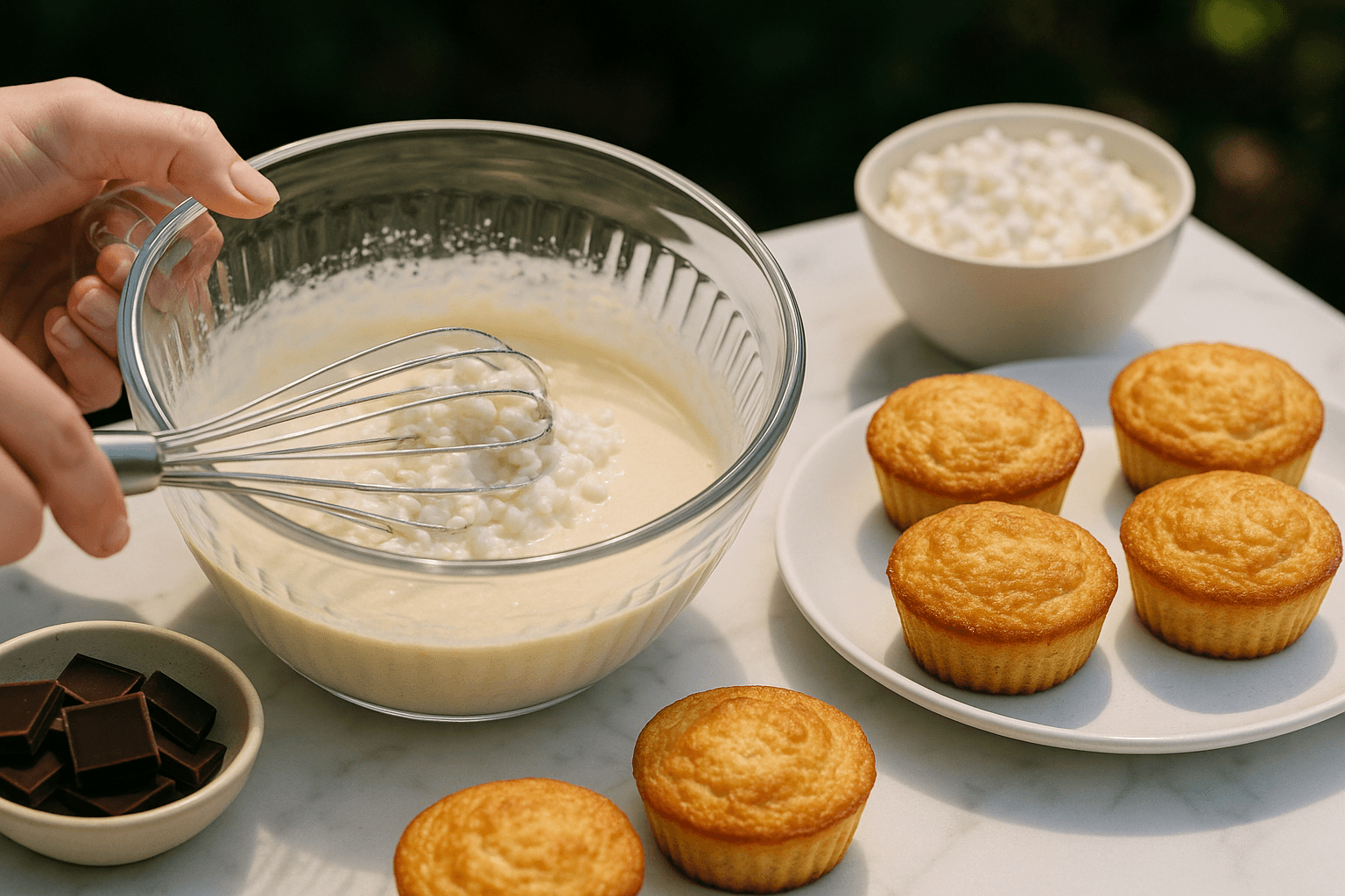 Mix Cottage Cheese Pancake Muffins for Protein
