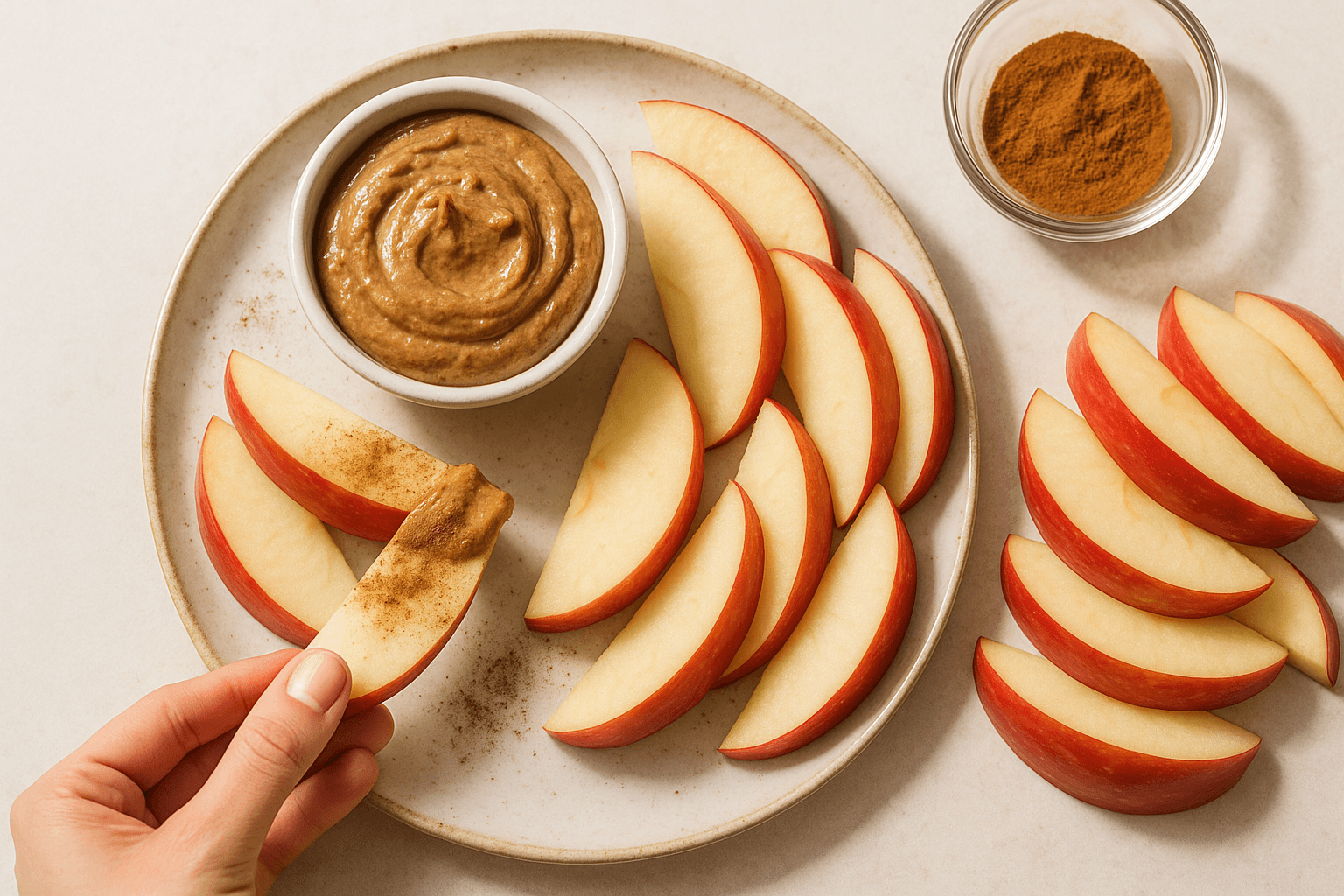 Try Apple Slices with Almond Butter and Cinnamon