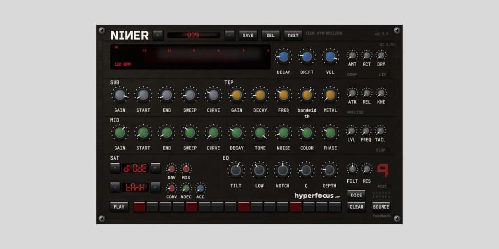 Hyperfocus DSP releases free Niner kick synthesizer with 909 punch