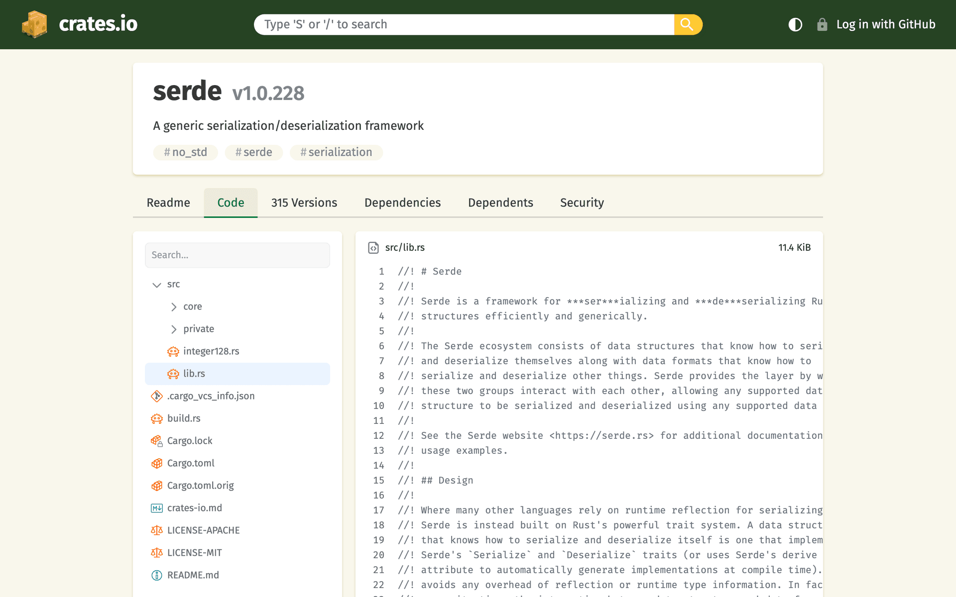 crates.io adds built-in source browsing for published Rust crates