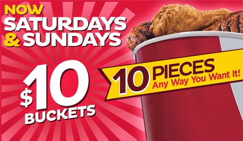 KFC expands $10 Tuesday into weekday Bucket of the Day deal